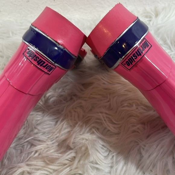 Northside Little Girls' Classic Solid Rainboot Pink / Purple Slip On Size 1 NEW - Picture 11 of 15